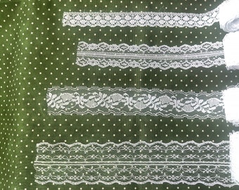 White Delicate Bridal-Wedding Decor Trim and Laces #5 - 8, sold by the yard