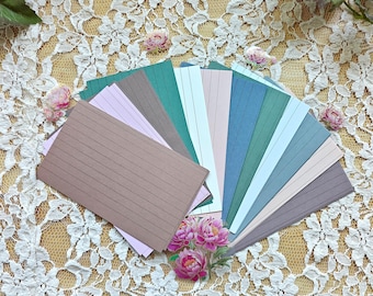 3x5" Double Sided Muted Vintage Colored Index Sheet Card Bundles