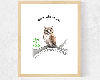 Give a Hoot Owl | Printable Animal Wall Art | Digital Download