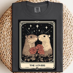 Maglietta Capibara, Maglietta Tarocchi, Maglietta Coppie Abbinate Carine, Maglietta Divertente per San Valentino, Maglietta Amanti, Regalo Anniversario, Maglietta Coppie alla Moda
