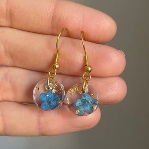 Small round floral earrings