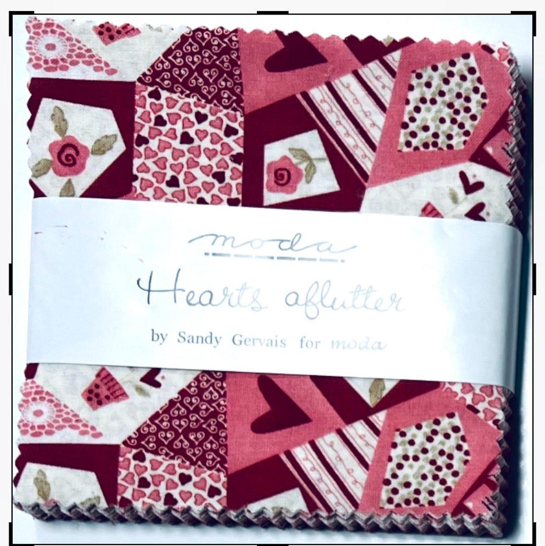 Hearts Aflutter by Sandy Gervais for Moda - Charm Pack (35 Squares) - Etsy
