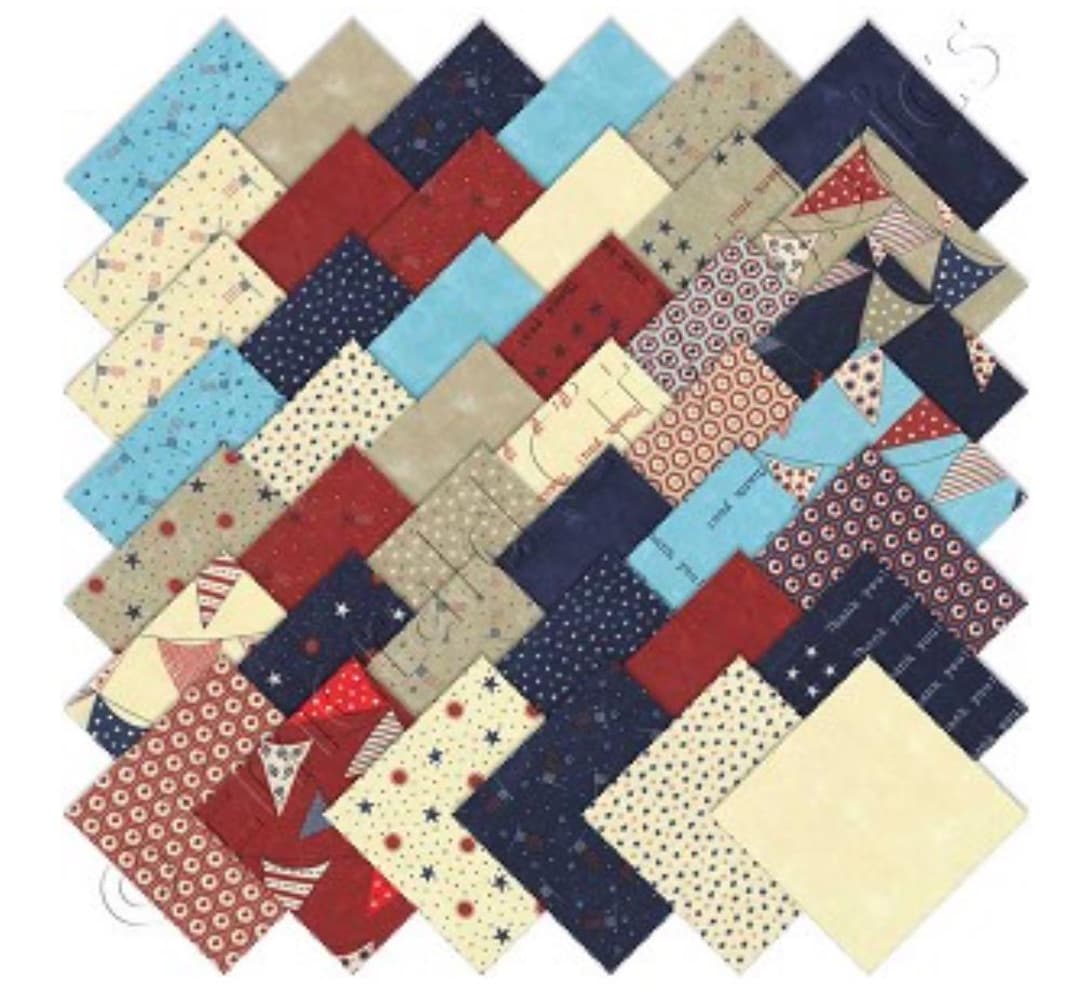 Red White and Free by Sandy Gervais for Moda - Charm Pack OOP, Hard to ...