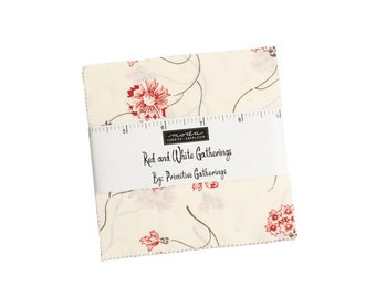 Red and White Gatherings by Moda Charm Pack