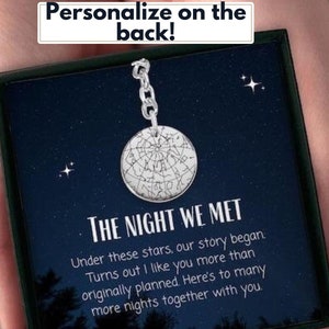 La notte in cui ci siamo incontrati: portachiavi personalizzato con mappa stellare per il fidanzato, regalo personalizzato per marito e fidanzato, San Valentino per lui o per lei, avventure all'aria aperta