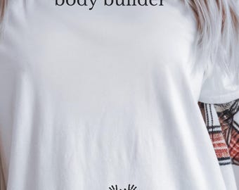 Comfort Colors® Body Builder Pregnancy Shirt, Funny Pregnancy Reveal Top, Baby Shower Gift, Maternity Announcement T-shirt for Gym Lover