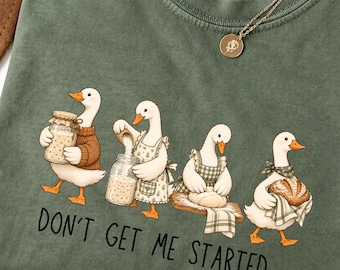Funny Sourdough Bread Shirt, Goose Baking Illustration, Garment-Dyed Cotton Tee