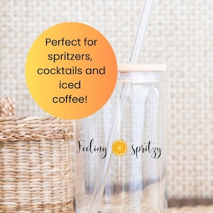 Feeling Spritzy Glass Tumbler for Aperol Spritz Lover, Bachelorette Party Cocktail Lover Gift Bestie, Bridal Shower Decor, Summer Drinks