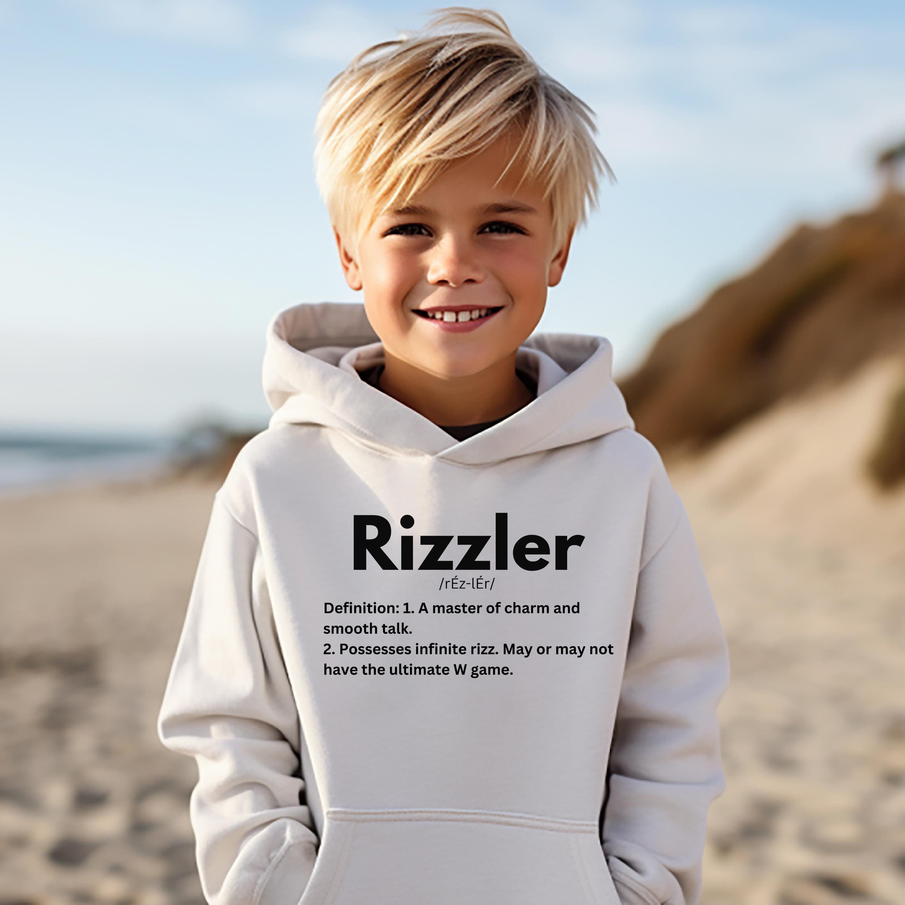 Funny Rizzler Youth Hoodie | Cute Teen Sweatshirt for Kids and Tweens | Perfect Gift for Tween Boys | Trendy Gen Alpha Sigma Meme Shirt