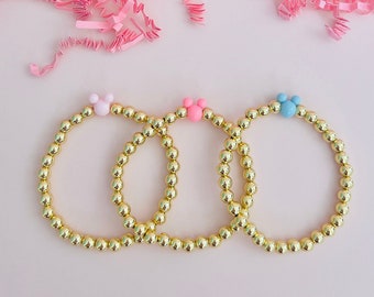 Mickey Bracelet, Mouse Bracelets, Arm Candy, Colorful bracelets, Custom Stackable bracelet, Gold Mickey Bracelet