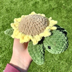 Sunflower Turtle Crochet Plushie Amigurumi Stuffed Animal