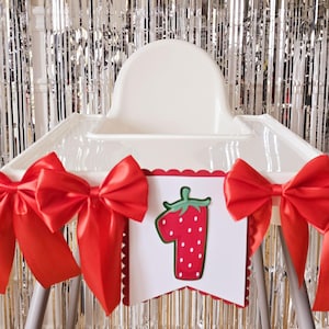 Berry First Birthday High Chair Banner, First Birthday, Strawberry Themed Party