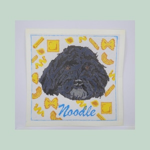 CUSTOM PET PORTRAIT | needlepoint canvas | hand-painted & stitch-painted on 18-mesh or 13-mesh