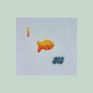 goldfish needlepoint canvas | hand-painted & stitch-painted on 13-mesh