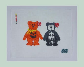 Halloween-bebisar nålstickad canvas | handmålad och stygnmålad på 18-mesh