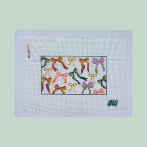 so coquette! needlepoint canvas | hand-painted & stitch-painted on 18-mesh