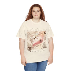 Mapa del tesoro unisex camiseta de algodón pesado