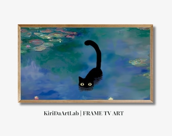 Ninfea di Monet - Stampa artistica con cornice estiva e primaverile, download digitale di TV con cornice Samsung, stampa artistica da parete in stile impressionista