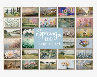 Spring Frame TV Art Bundle, 100 lebhafte strukturierte Rahmen Tv, saisonales Set Digitaler Download für Ostern, Valentinstag, St. Patricks Wohnkultur