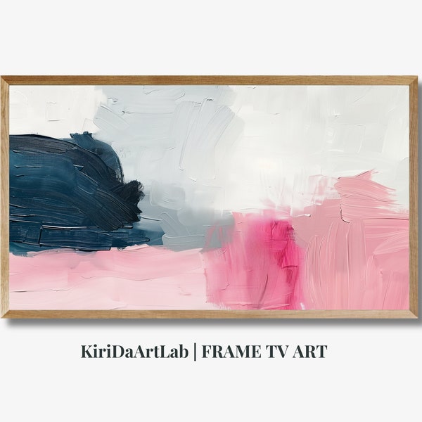 Samsung Frame TV Art Pink Abstract Painting, Frame TV Art Colourful Modern Abstract, Frame Tv Contemporary Art, Digital Muted Pink TV Art