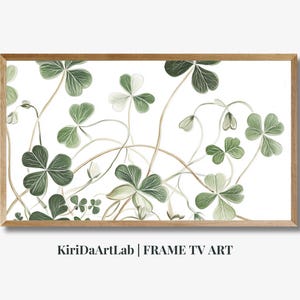 St Patricks Day Samsung Frame TV Art, Trendy St Patricks Day TV Art, Spring TV Art Green Shamrock Clover Frame Tv Art Digital Download