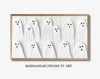 Neutral Ghost Samsung Frame TV Art: Download digitale minimalista di Halloween