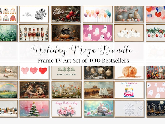 Samsung Frame TV Art Set Ultimate Holiday Bundle, Frame TV Halloween Set, Fall Frame TV, Thanksgiving Frame Tv, Christmas Frame Tv, Lg Tv