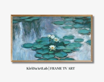 Samsung Frame TV Art 4K Famous Water Lilies Claude Monet Painting. Instant Download Botanical Wall Art for the Frame TV, Vintage Wall Art