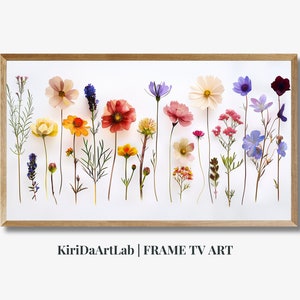 Samsung Frame Art Summer Flowers, Spring Frame TV Art Instant Download, Wildflower Floral Embroidery Textured Art for TV Digital Download