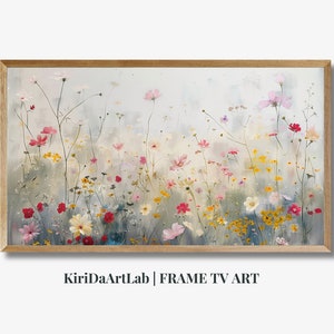 Samsung Frame TV Art, Frame TV Art Easter, Spring Wildflower Field, Country Flowers Art, Warm Tone Wildflowers Art, Samsung Frame Spring