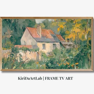 Frame Tv Art,  Spring Frame TV Art, Samsung Frame TV Art, Cottage Garden Painting, Country Digital Download, Vintage St. Patrick&#39;s Day