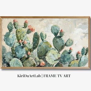 Rahmen TV-Kunst Sommer, Frühling sofortiger digitaler Download, buntes Wüstenkaktus-Westerngemälde fürs Fernsehen, Wild-West-Poster, mexikanisches Boho