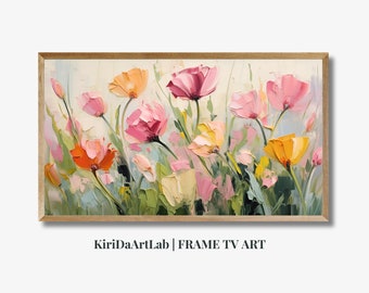 Samsung Frame TV Art Spring, Frame Tv Spring Art, Soft Floral Digital Download Art File, Tulip Easter Art for Frame Tv