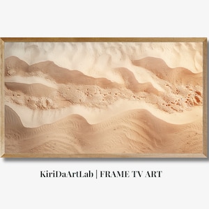 Samsung Frame TV Art, Warm Tone Abstract Artwork, Beige Sand Textured Art, Neutral Boho Style Minimal Digital Art, Frame TV Summer 4K