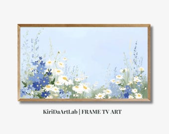 Cornice TV con fiori di campo estivi, Cornice TV Samsung con campo di fiori, Decorazione TV con cottage in stile rustico, Download digitale colorato per TV
