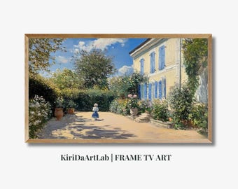 Arte TV con cornice impressionista, arte paesaggistica vintage, pittura dai toni caldi, arte TV fattoria, download digitale