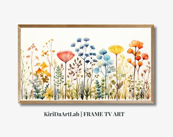 Samsung Art TV, Watercolor Wildflowers, Spring frame tv art, floral frame tv art, Tv wallpaper, Digital Art, Easter Frame TV Art