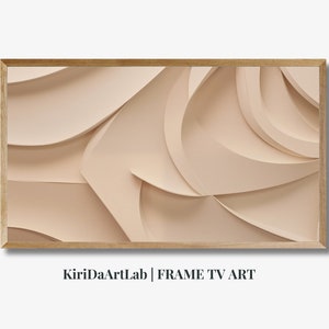 Samsung Frame TV Art Neutral Bohemian Geometric Art In Neutral Tones, Warm Beige Textured Frame TV Art, Digital Download, 3D Frame TV Art