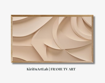 Samsung Frame TV Art Neutral Bohemian Geometric Art In Neutral Tones, Warm Beige Textured Frame TV Art, Digital Download, 3D Frame TV Art