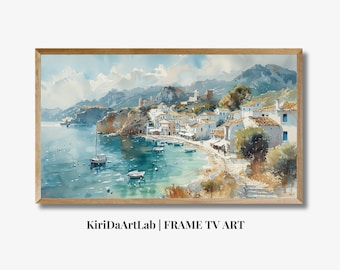 Frame TV Art Amalfi Coast, Italy Frame TV Art, Vintage Painting, Farmhouse Decor, Summer Travel, Digital Art for Frame TV