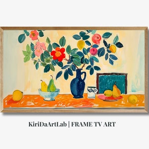 Frame TV Art Summer, Colorful Pears Digital Download for Tv, Trendy Still Life Spring Frame Tv Instant Download, Frame Tv Maximalist