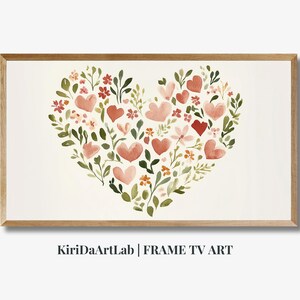 Floral Samsung Frame TV Art, Spring TV Art, Pink Flowers Art, Warm Tone Wildflowers Art, Pink Valentine&#39;s Frame TV Art, Screensaver