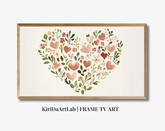 Cornice TV Samsung floreale, cornice TV primaverile, cornice TV con fiori rosa, cornice TV con fiori di campo dai toni caldi, cornice TV con San Valentino rosa, salvaschermo
