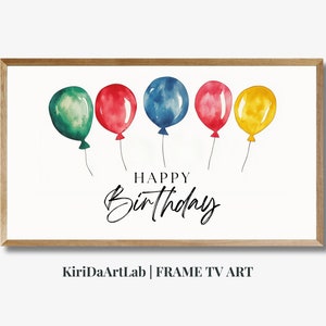 Compleanno FRAME TV Art, Palloncini di buon compleanno, Samsung Art TV, Download digitale per Samsung Frame, Rosa Samsung Frame Tv Bday Art