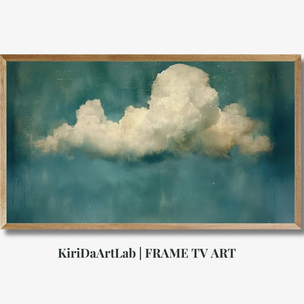 Samsung Frame Art Vintage, Southand Art Vintage Moody Clouds, TV Art Cloudy Sky Framed Large, Minimalist Art, Digital Download