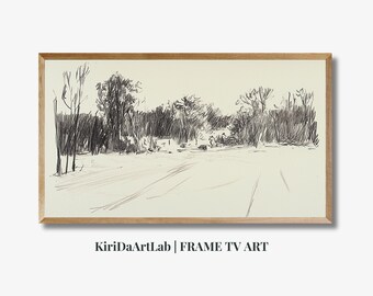 Samsung Frame Tv Art Zimowy Krajobraz Minimalizm, Bożonarodzeniowa Ramka Tv, Zimowe Malowanie, Sztuka Cyfrowa Na Tv, Świąteczna Ramka Tv Sztuka, Vintage