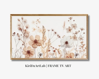 Samsung Frame TV Art Wildflowers, Frame Tv Art Lato, Frame TV Art Wiosna, Frame TV Art Kwiaty, Frame Tv Art Odcienie Ziemi, Frame Tv Nowoczesny