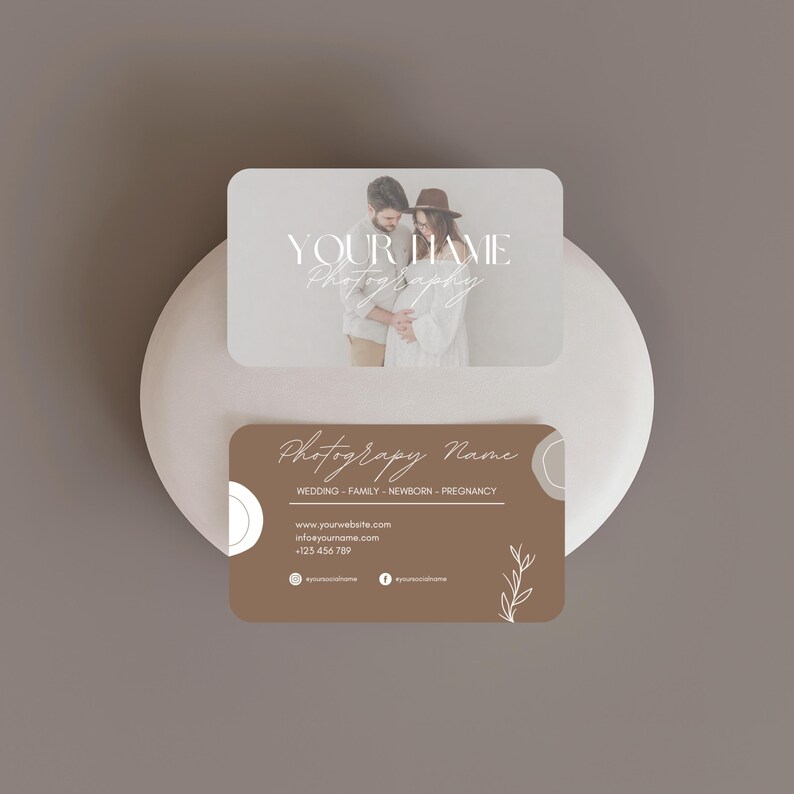 Business cards for photographers. Professional Etsy template for photography business cards.
