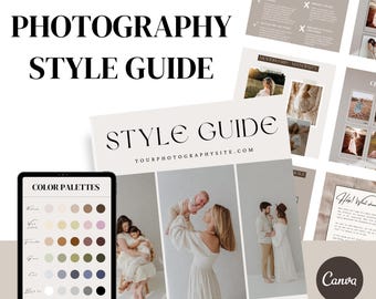 Fotografie-Styleguide, Outfit-Broschüre für Fotoshootings, Canva-Vorlage für Fotografen, Kundengarderobe-Broschüre