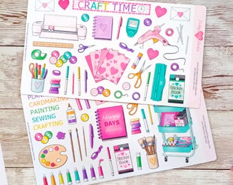 Hojas de pegatinas para manualidades, planificador, pegatinas para manualidades, pegatinas para álbumes de recortes, manualidades, tarjetas, pegatinas para manualidades, pegatinas para Cricut.